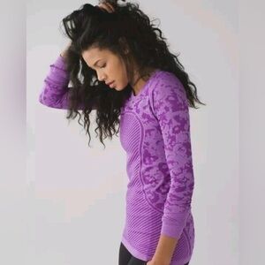Lululemon Swiftly Tech Long Sleeve Crew Heathered Violet Size 6 (Rare)